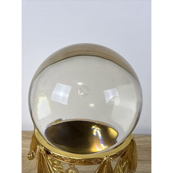 RARE Vintage Crystal Visions 1989 Franklin Mint Crystal Ball 24K Gold Plated - Picture 10 of 11